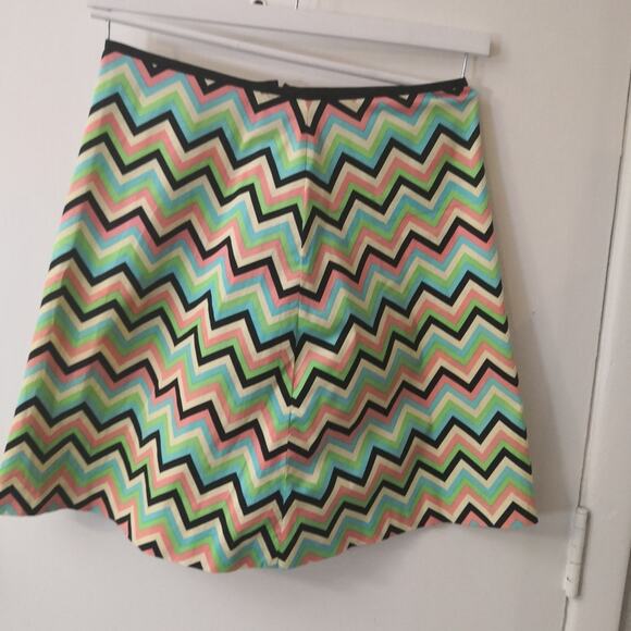 TIBI Multicolor Charlie Brown A-Line Mini Skirt  2 Rainbowcore Dopamine Coconut - Picture 1 of 7